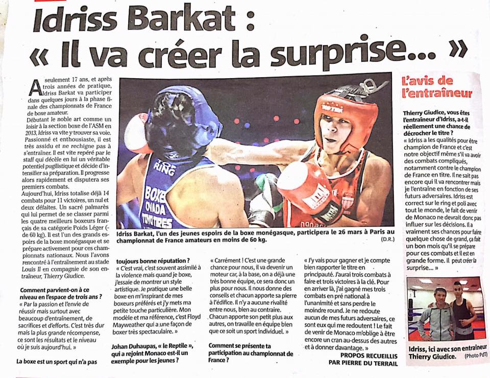 MonacoBoxing's tweet image. Article dans @Monaco_Matin sur un jeune espoir de l'ASM Boxe ! #boxe #fight #monaco #BoxeMC
