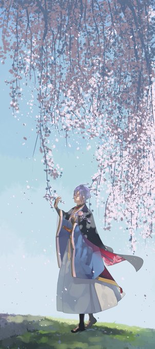 歌仙と枝垂桜を描いた!! 