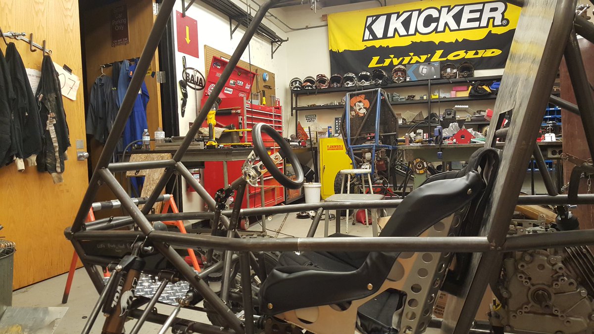 CowboyRacing's tweet photo. Some highlights from the last week at Okstate Baja.Finished mock-up of car #17 and testing new drivetrain components https://t.co/mhrQRzE3lz