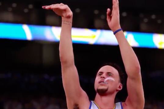 Nba32k's tweet photo. The @warriors defeat the Memphis Grizzles 112-86 on Steph Curry's 33 pt &amp; 10a. https://t.co/zR9WtkwFF6
