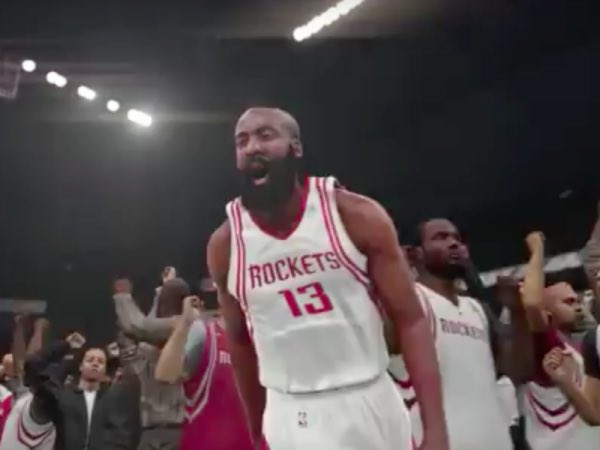 Nba32k's tweet photo. The @HoustonRockets defeat the @Pacers 100-98 on James Harden buzzer beater to send the Houston fans home happy! https://t.co/4f8BQkR4vo
