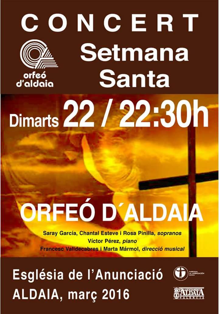I demà concertàs celebrant la Setmana Santa amb nosaltres. Us esperem!!!