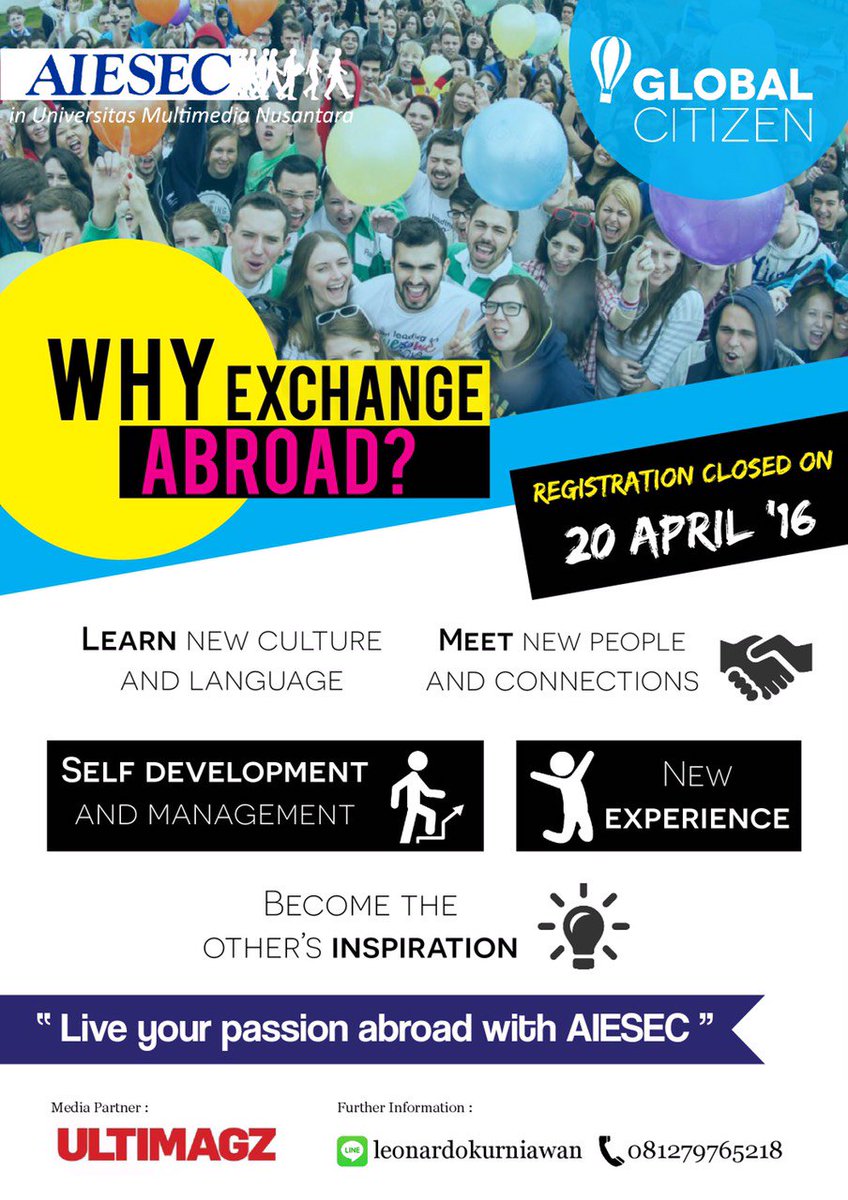 "Live your passion abroad with AIESEC." Join the summer exchange programme with <a href="/AIESEC_UMN/">AIESEC in UMN</a>