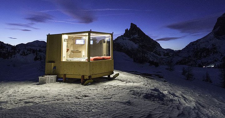 fubiz's tweet photo. Small Wooden Cabin with View of the Dolomite Mountains https://t.co/weSHNLcCxn https://t.co/JB62ih39U3