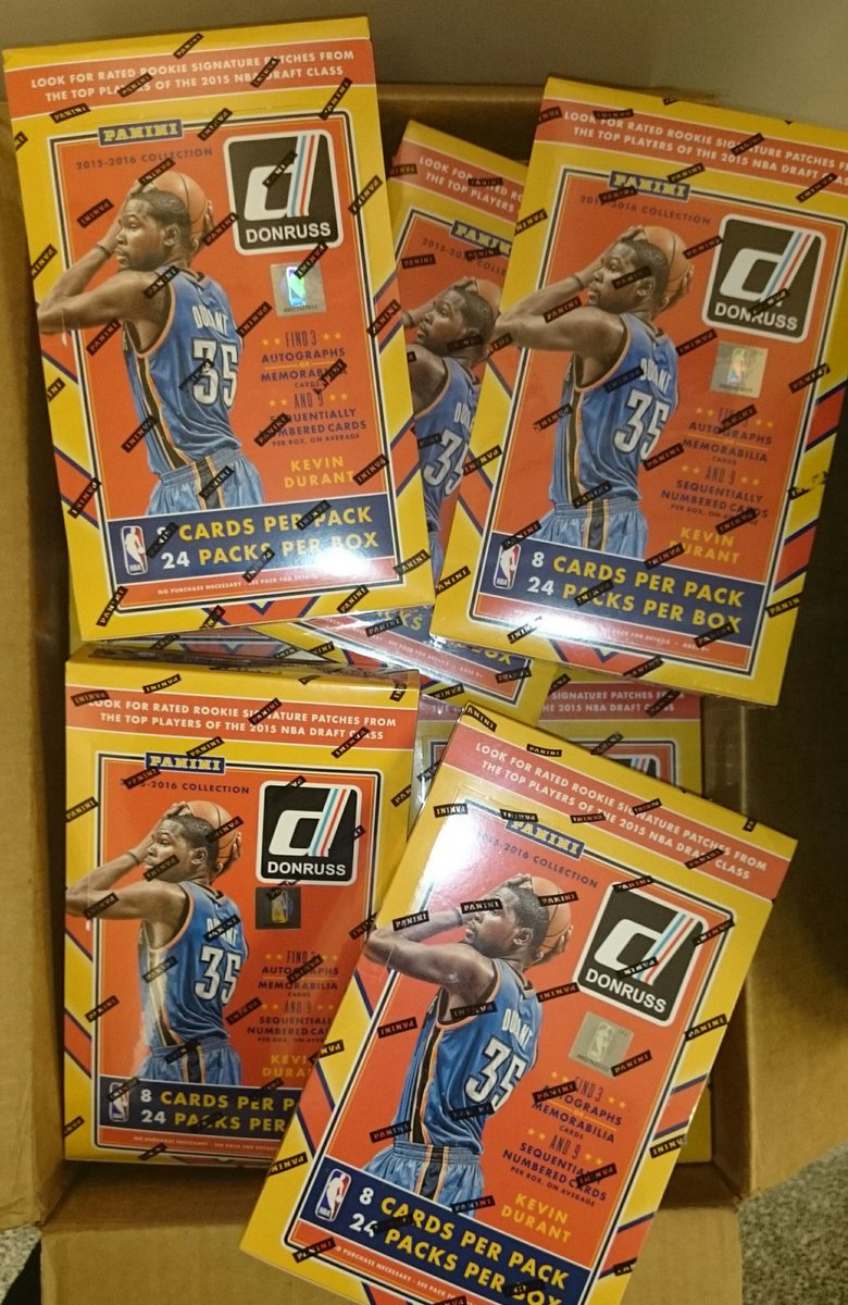 SuperCollectors's tweet image. YA en stock: 2015-16 Donruss Hobby Box: 3 Autos o GU por caja! No te quedes sin la tuya! supercollectors.es