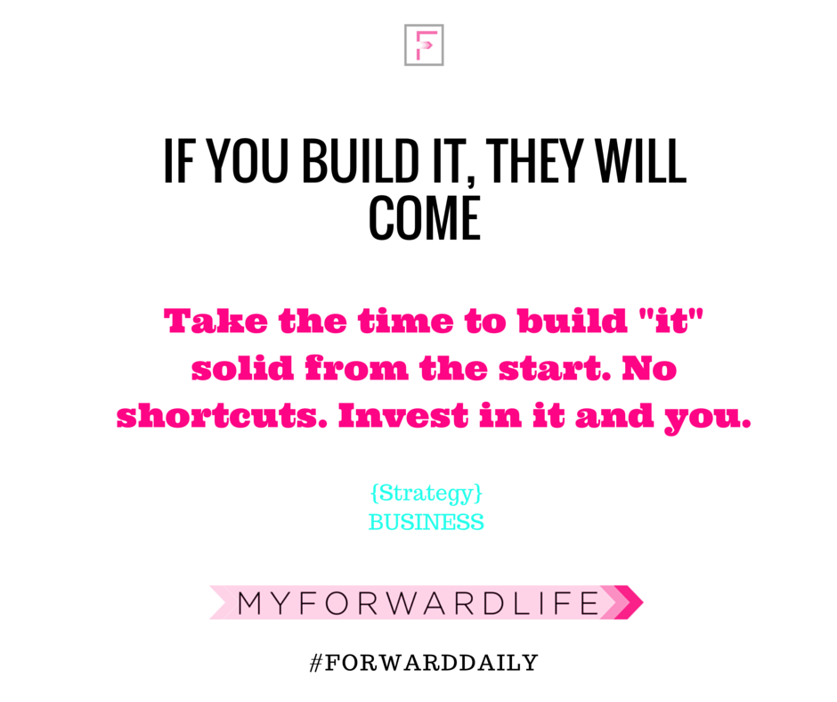 myforwardlife's tweet photo. If you build it, they will come #branding #startup #forwarddaily https://t.co/GNIU815F13