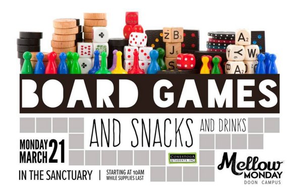 conestogafit's tweet photo. Check out @ConestogaCSI Mellow Monday--Board games, snacks, and drinks! https://t.co/mhOUir0ryu
