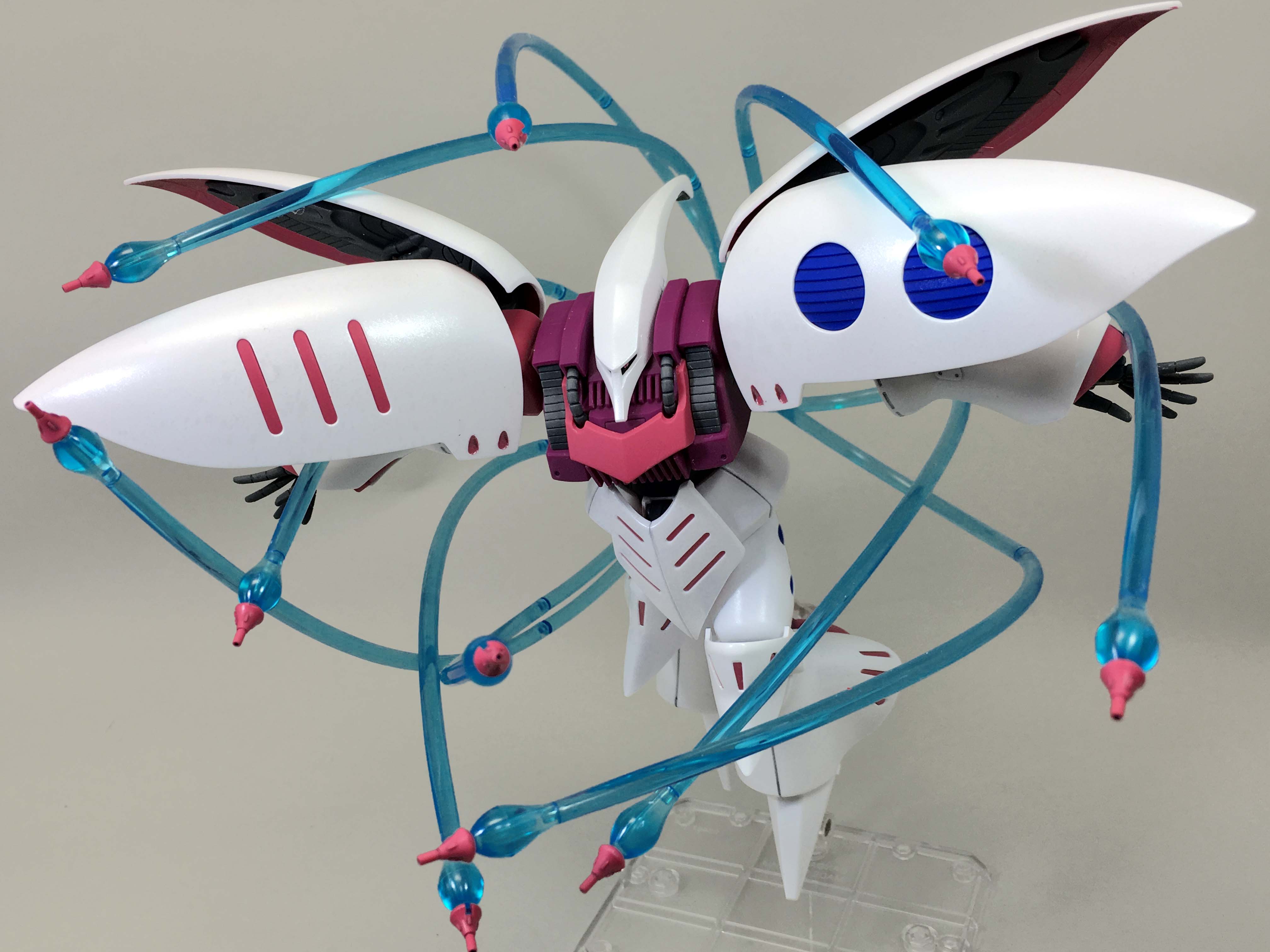 F A たちばな Hguc 1 144 キュベレイ用 ファンネルエフェクトセット 組んだ こちらもプレバン限定品 付け根と途中で軸接続なので回して角度変える仕様 割と面白いけど弄ってると接続部でポロリしがちだなー ガンプラ Hguc T Co