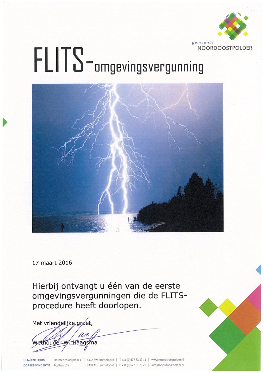 Afgelopen week als één van de eersten de FLITS-procedure met succes doorlopen. Vergunning binnen 5 dagen verleend!