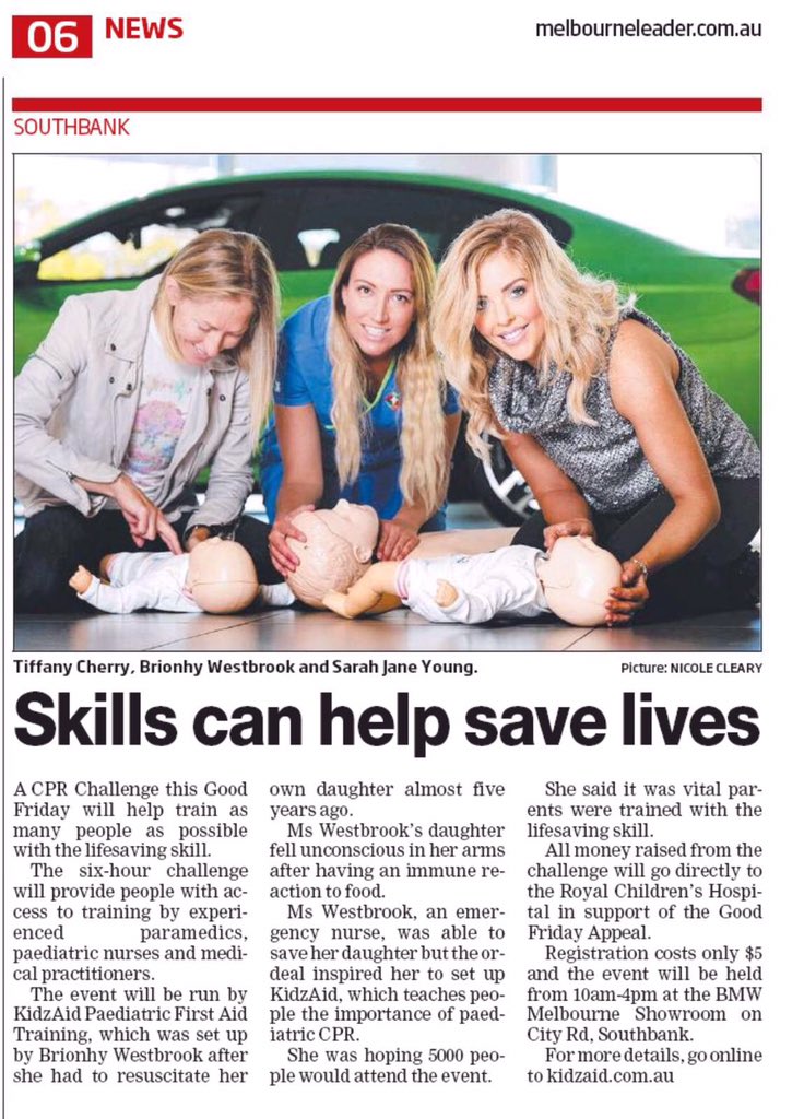 CPRChallenge's tweet image. Paediatric CPR skills can help save lives...... @CPRChallenge @KidzAid_Aust @GoodFriAppeal @RCHMelbourne