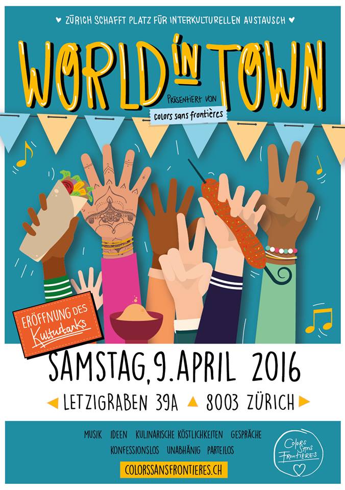 LucaMaggiJG's tweet photo. "World in Town" - am 9. April ist die Eröffnung des Kulturtanks von Colors sans Frontières. https://t.co/JpuvbBfnhQ