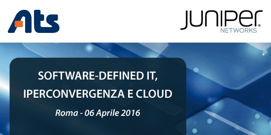 ATSinnovations's tweet photo. Quando l'IT cambia pelle con la flessibilità del software #juniper #iperconvergenza #cloud https://t.co/oXZL8qxoJH https://t.co/bT2DPTpWg1