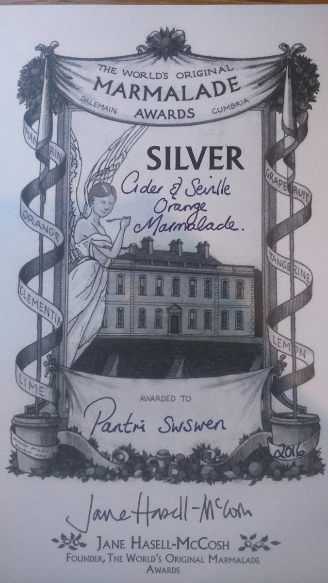 PantriSwswen's tweet photo. @MarmaladeAwards ~ #silver award certificate for our #cider &amp; #Sevilleta  orange #Marmalade we love it! https://t.co/ZHTec8dsDP