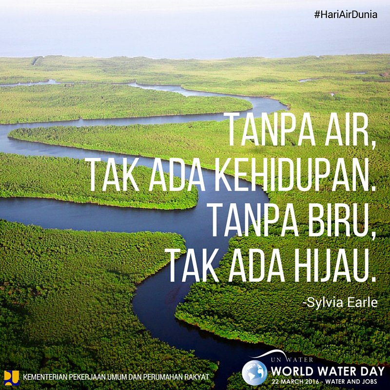 KemenPU's tweet photo. Selamat pagi dan selamat #HariAirDunia! Tetap bijak dalam menggunakan air ya tweeps https://t.co/k7RQimhyxc