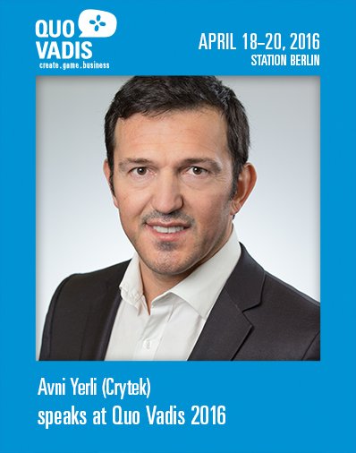 qvconf's tweet photo. Awesome! @Crytek's Avni Yerli will speak at Quo Vadis 2016! Are you curious about #CryEngineV, #VRFirst &amp; #VRScore? https://t.co/cVUwxahA65