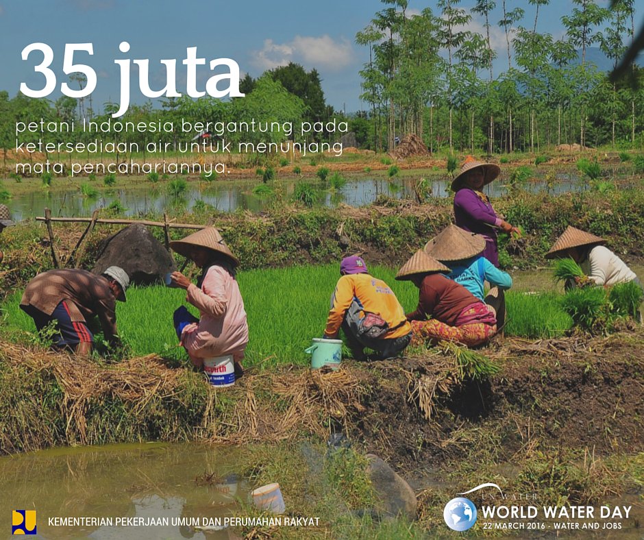 KemenPU's tweet photo. Tema #HariAirDunia tahun ini adalah Water and Jobs. Tanpa kita sadari, sangat banyak pekerja yg bergantung pada air https://t.co/Acso7wTRAQ