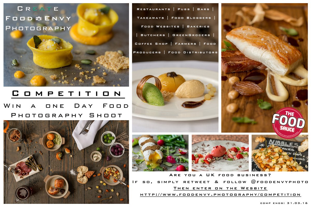 foodenvyphoto's tweet photo. #WIN a one day food photography shoot for your UK #foodbiz. FLW &amp; RT then enter here https://t.co/S1ZQGwMOBk https://t.co/SKUPtPR3pP