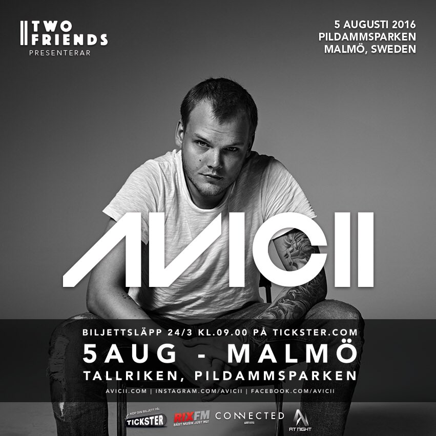 RIX FM presenterar <a href="/Avicii/">Tim Bergling</a> live i Malmö! Fira i vår Aviciimåndag - Vinn biljetter innan de släpps. Lyssna kl.19!😄