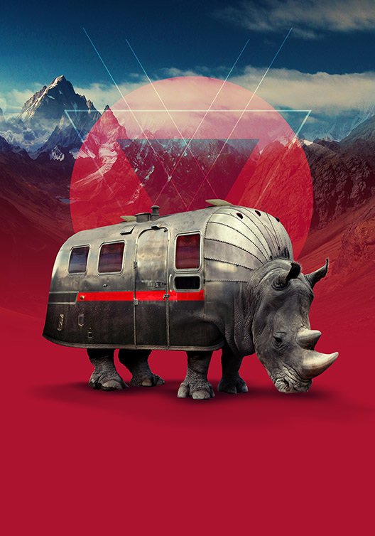 4dartyinterior's tweet photo. #WithAttitude by #ikiiki #collage #illustration #rhino #gulec https://t.co/cTZqAukXrd