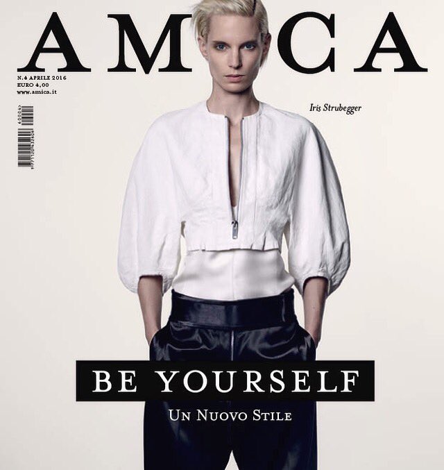 amicamagazine's tweet photo. #aprilissue domani in edicola con #irisstrubegger in #celine pic @nicolasvalois https://t.co/onyi1iSI9f https://t.co/EPW9vCvPGg