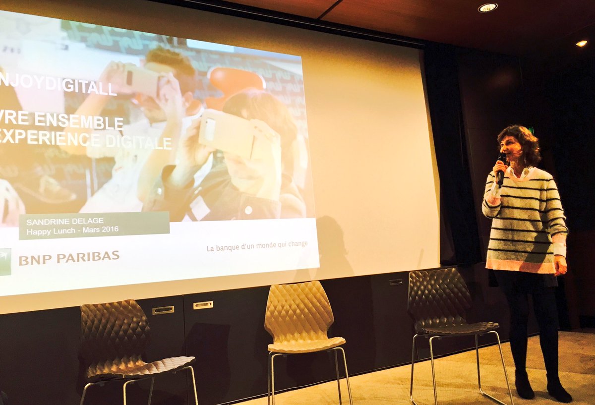 jnchaintreuil's tweet image. .@SANDDELA nous parle de l&apos;impact du digital sur le bonheur en entreprise ! #EnjoyDigitAll #HappyLunch