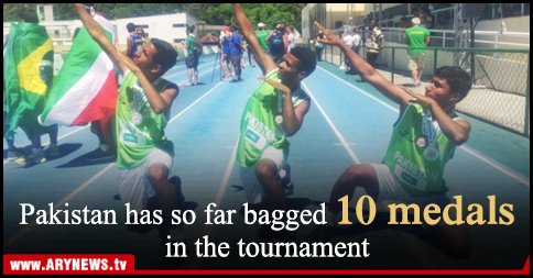 ARYNEWSOFFICIAL's tweet photo. #Pakistan’s #MuhammadNaeem bags gold medal in #StreetChildGames 100m sprint race

Read more: https://t.co/2VTyqt07I8 https://t.co/aY15GcaGmY
