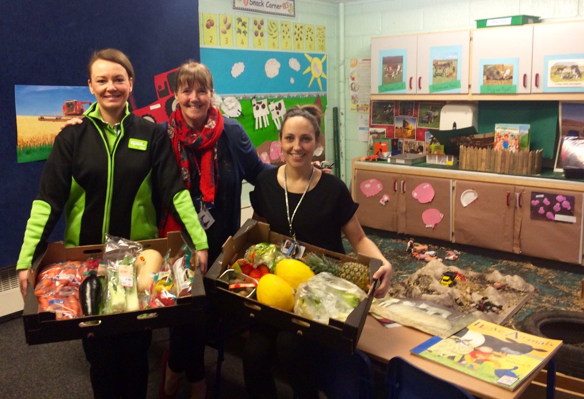 Staff at Bainsford P.S. were delighted with their healthy food for their topic. #asdaschools