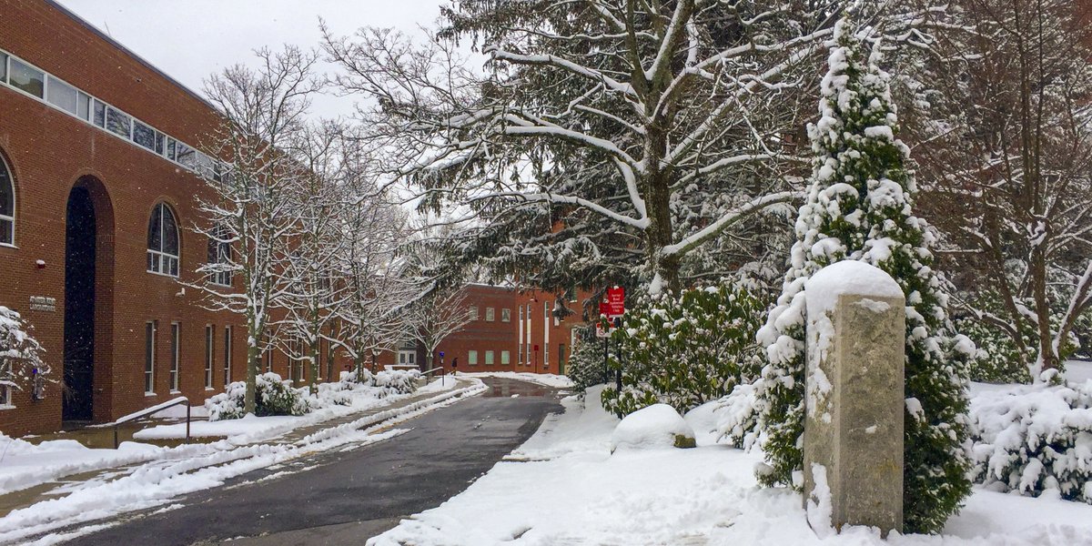 WPI's tweet photo. So much for #spring! #wpipix #snow #NewEnglandTough https://t.co/OmobfkJqW3