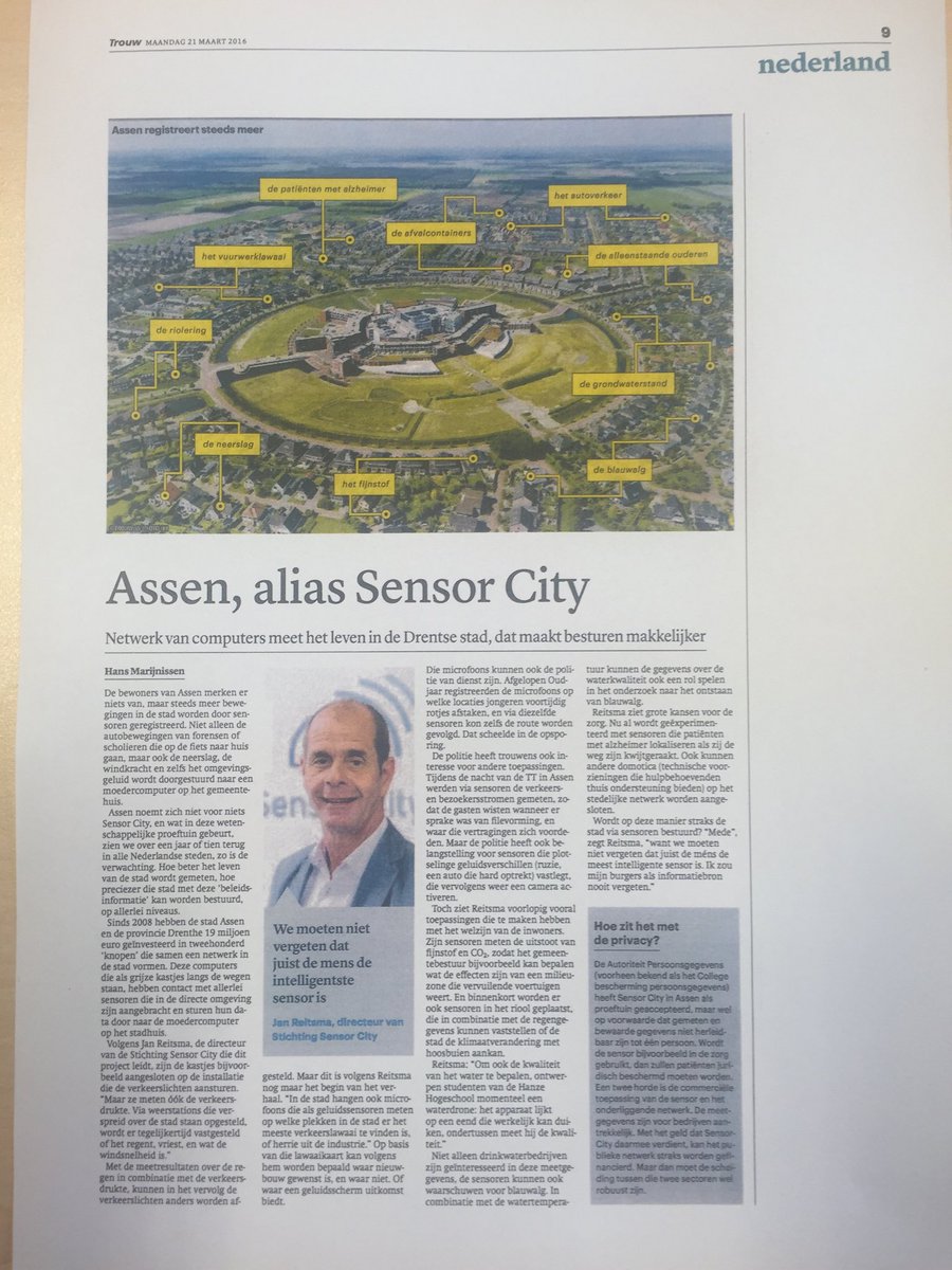 SensorCity's tweet photo. Mooi artikel in dagblad Trouw vandaag #livinglab @Gemeente_Assen https://t.co/bcESIvzIuM