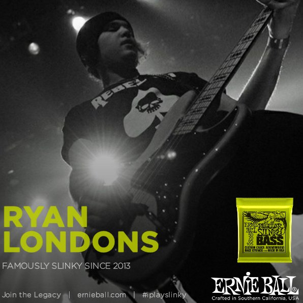 blondespunx's tweet photo. @RyanLondons from @blondespunx plays @ernieball strings #playslinky #ernieball #strawberryblondes Pic BrianKrijgsman https://t.co/dYUtFXZDqo