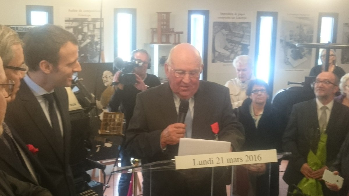 Prefet14's tweet photo. Charles #Corlet vient d'être décoré de la #Légiondhonneur par @EmmanuelMacron. #calvados #Normandie #innvotation https://t.co/8kjRA9Yj8B