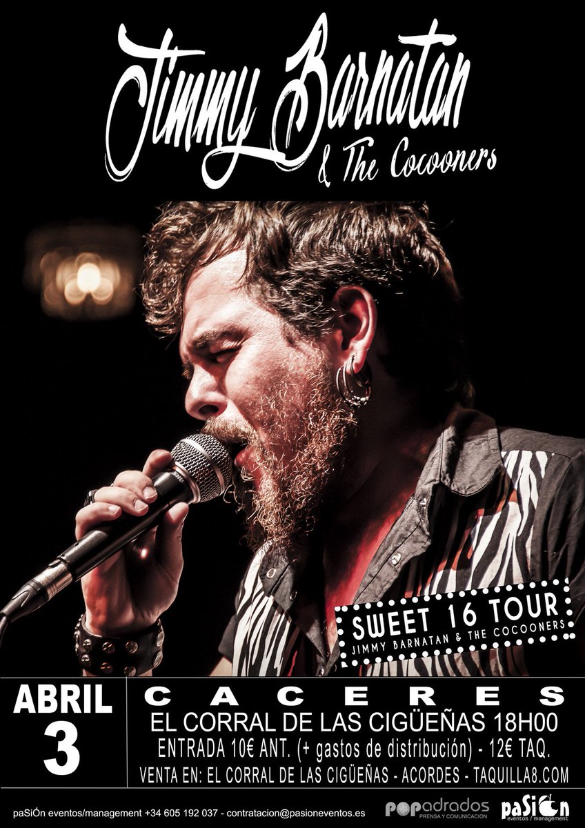 caceresblues's tweet photo. Jimmy Barnatan en El Corral de las Cigüeñas el 3 de abril a las 18 horas. https://t.co/JN0wGEOhiL