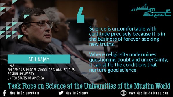 AdilNajam's tweet photo. #MSTF2014: On #MuslimScience:
Cultivate #douobt, not #truth
Reward #Questions, not #answers
https://t.co/jjFBTeK1Zb https://t.co/nW9XrwT664