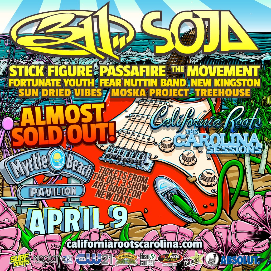 CarootsCarolina's tweet image. .@CarootsCarolina featuring @311 @SOJALive  @StickFigureDub is ALMOST SOLD OUT! Tickets➤ bit.ly/25eFvB7