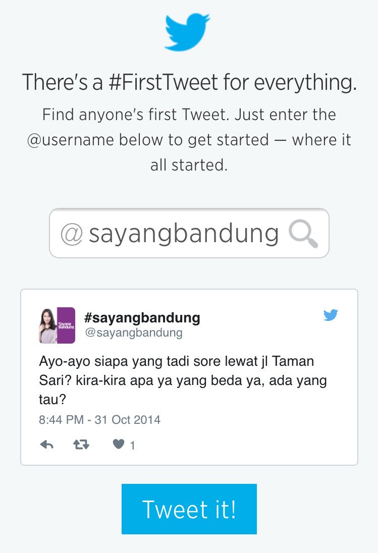 Twit pertama kita nih! Sebagai kick off kampanye #sayangbandung