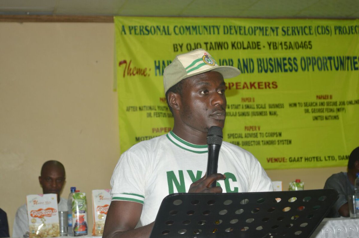 AbbaC76's tweet photo. CMs Ojo Taiwo Kolade YB/15A/0465, CDS project on "Harnessing Job &amp;  Business opportunities" at Damaturu. https://t.co/H6hBg0jw0A