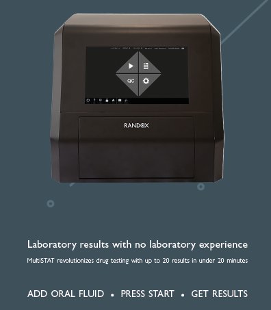 Randox_Tox's tweet photo. Our NEW oral fluid analyser is at @ArabLab this week, visit booth 971 for a live demonstration of the #MultiSTAT https://t.co/p2KXwwTMm8