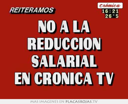 La17deTV's tweet photo. No a la reducción salarial en @CronicaTV vamos a #DefenderLoConseguido que los numeros cierren #ConLaGEnteAdentro https://t.co/gXCkmzJ0RD