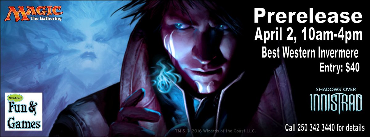 MSFunAndGames's tweet image. Prerelease is happening!  April 2, 10am-4pm.  Call 250 342 3440 to reserve your space!