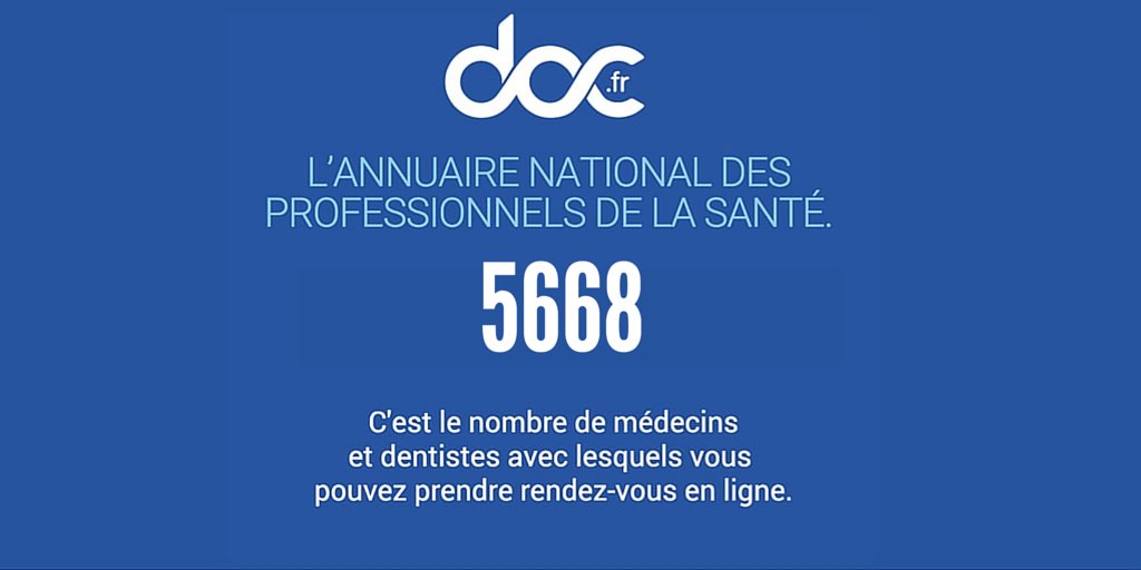 doc_france's tweet photo. Nous vous proposons 5668 médecins disponibles pour les rendez vous en ligne sur https://t.co/is3YzskMcT https://t.co/VxliakBeU4
