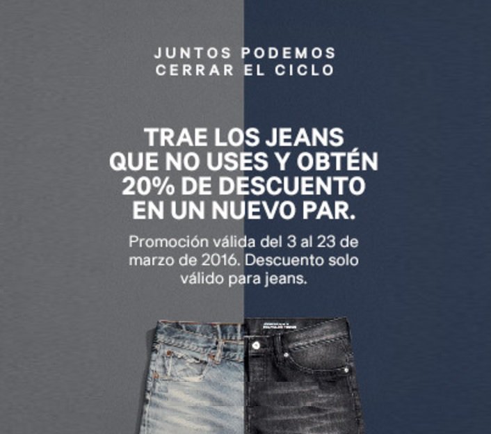 hmperu's tweet photo. Trae los jeans que ya no uses y obten un 20% en uno nuevo ¡Te esperamos! #HMCloseTheLoop https://t.co/RWwmG24kjv https://t.co/pcnbsW0yrB