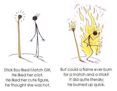 SchneiderELA's tweet photo. In honor of #WorldPoetryDay, Tim Burton's "Stick Boy and Match Girl in Love." https://t.co/4BQmVEbt3m