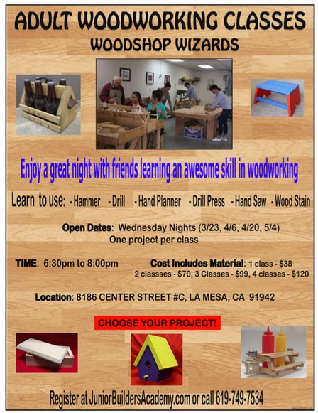 Don't forget our 1st adult class, this Wed @ 630PM @ the shop. Only 3 spots left! Register @ juniorbuildersacademy.com/adult-registra…