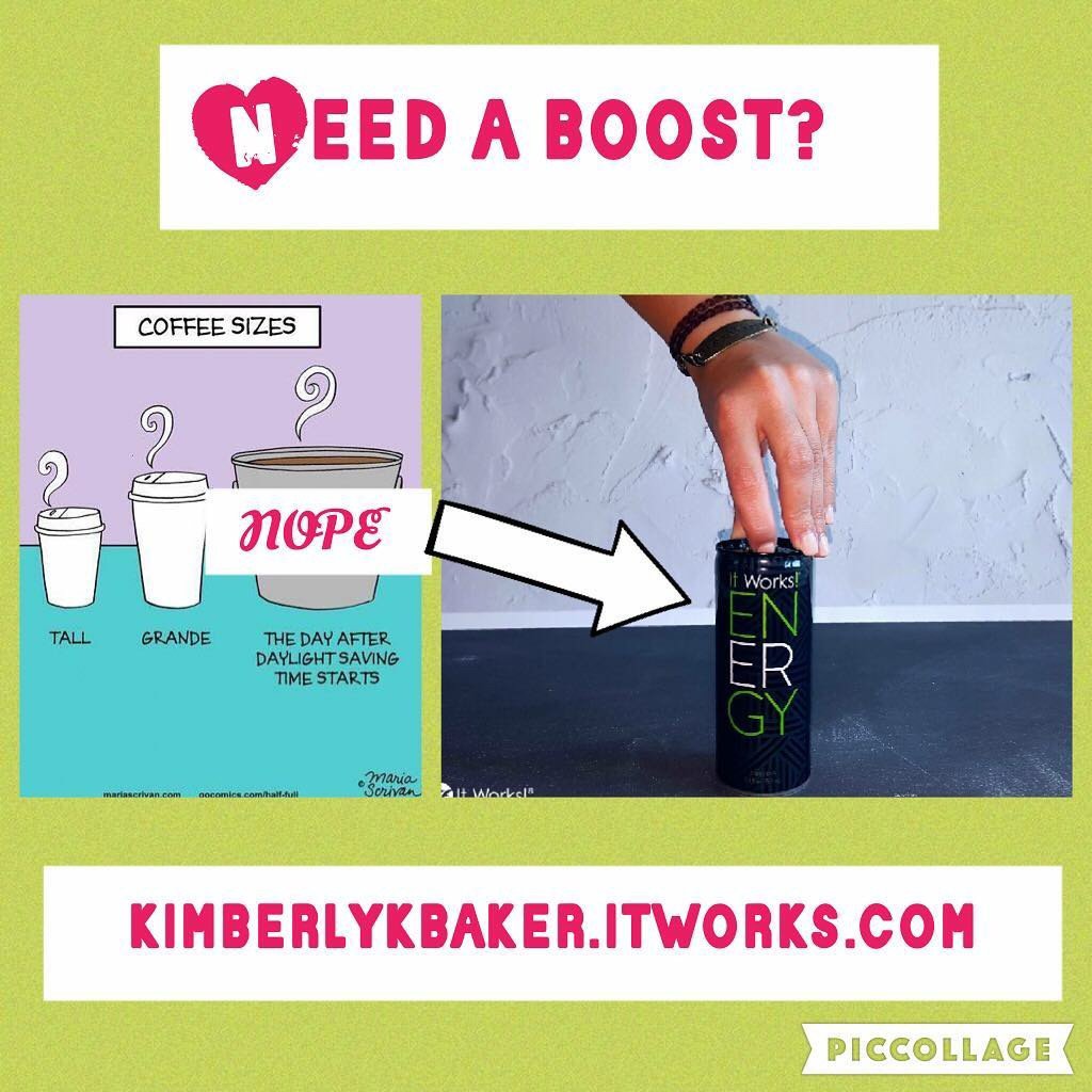 BrittneyScience's tweet photo. Ditch the huge cup of coffee and get natural ENERGY with only 13 grams of sugar!! #energy #itworks https://t.co/2Z9LFi2QhF