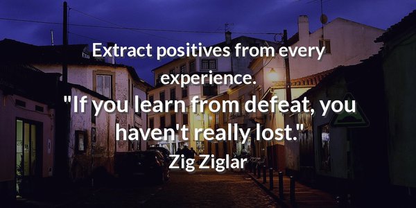 LuxuryTravel77's tweet photo. Extract positives from every experience. "If you learn from defeat, you haven't really lost… #socialmediamarketing https://t.co/rpPDK2578C