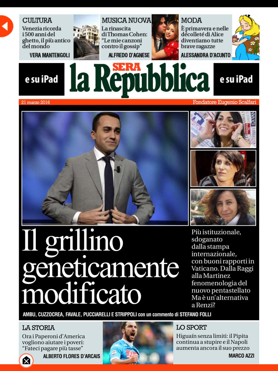 RepubblicaSera's tweet photo. Più istituzionale, sdoganato dalla stampa internazionale e con rapporti in Vaticano. È la nuova alternativa al Pd? https://t.co/ih5xJ2uvoQ