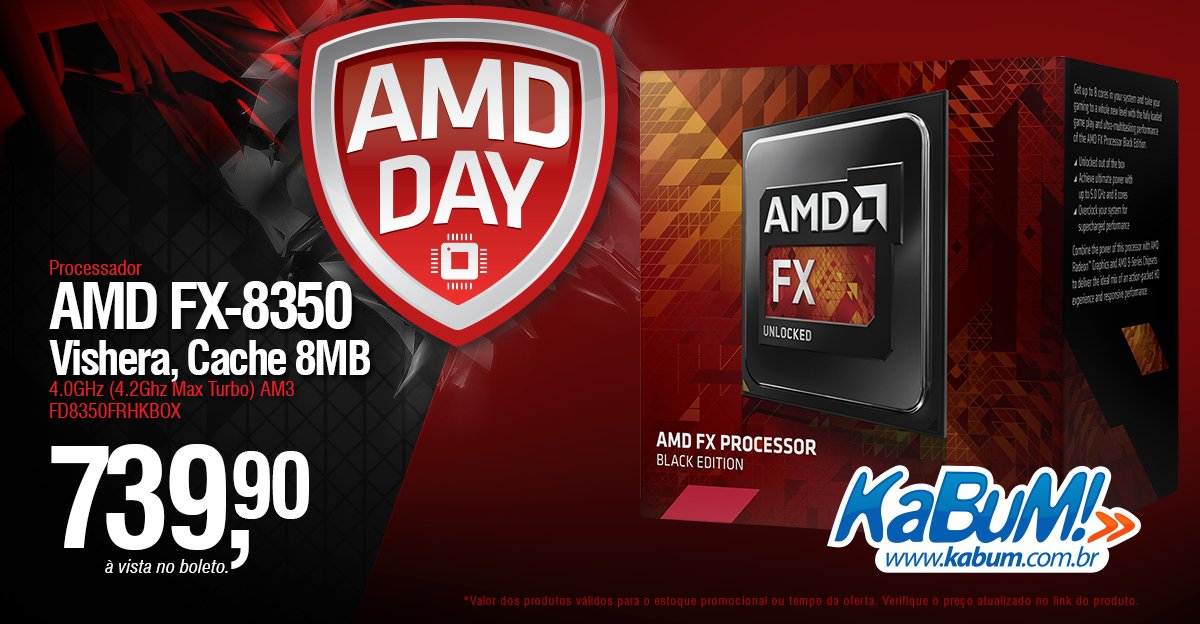 kabumcombr's tweet photo. Ofertas #AMDday  Processador AMD FX-8350 Vishera
Garanta o seu » https://t.co/Fn71lFkrwF https://t.co/qSSJCAm21C