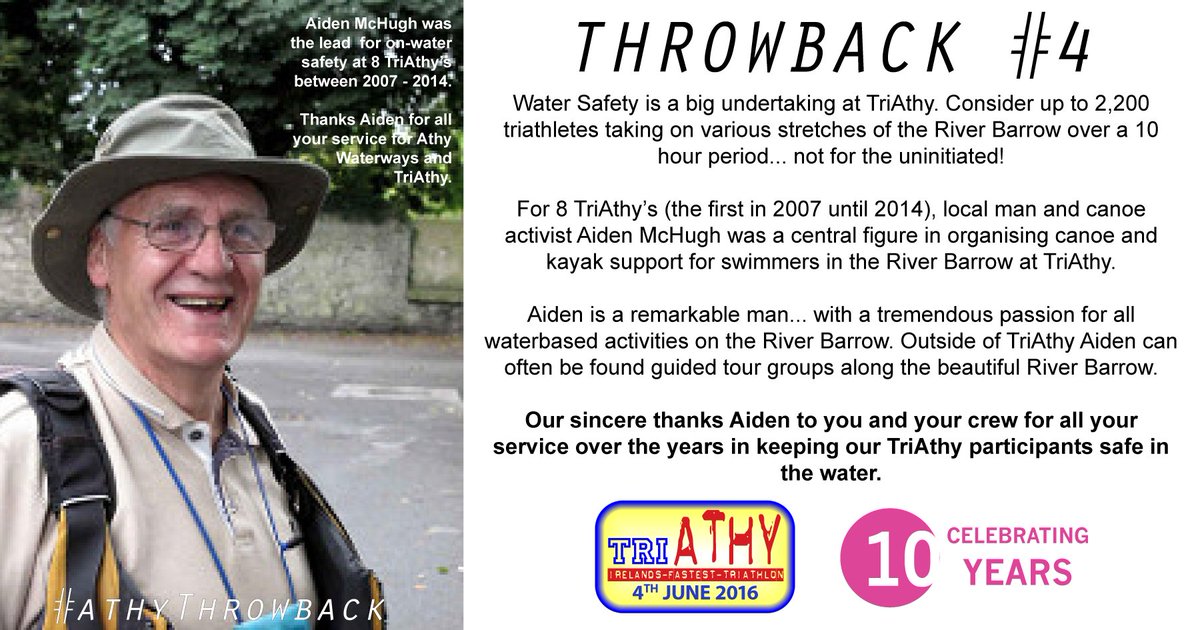 Throwback #4 - Aiden McHugh - our on-water master for 8 TriAthys! Thanks Aiden for a great contribution. <a href="/AthyTown/">Athy Town</a>
