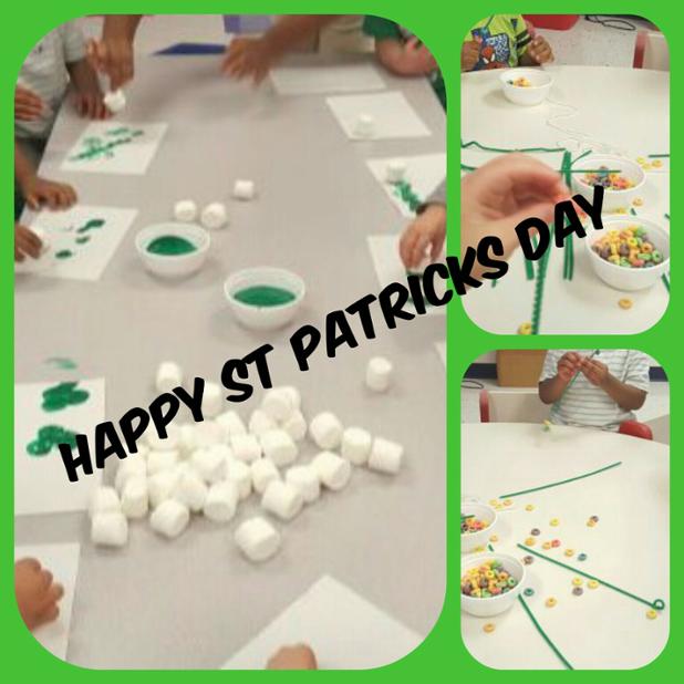 CrimsonAcademy's tweet image. For St. Patricks day we made rainbow bracelets  and cheered with green juice we had a blast #ece #funexploring