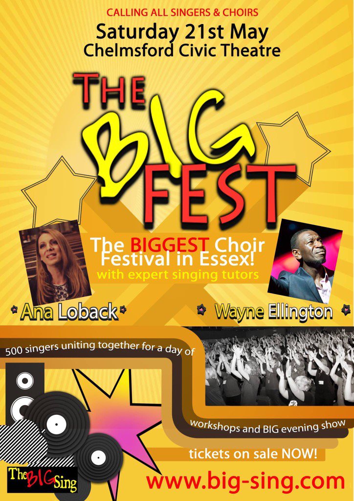 The BIG FEST IS HERE! Exciting! #choirs #singers get your tickets #essex